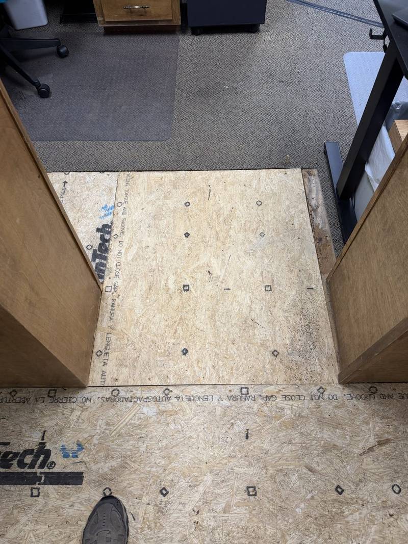After: New subfloor in place