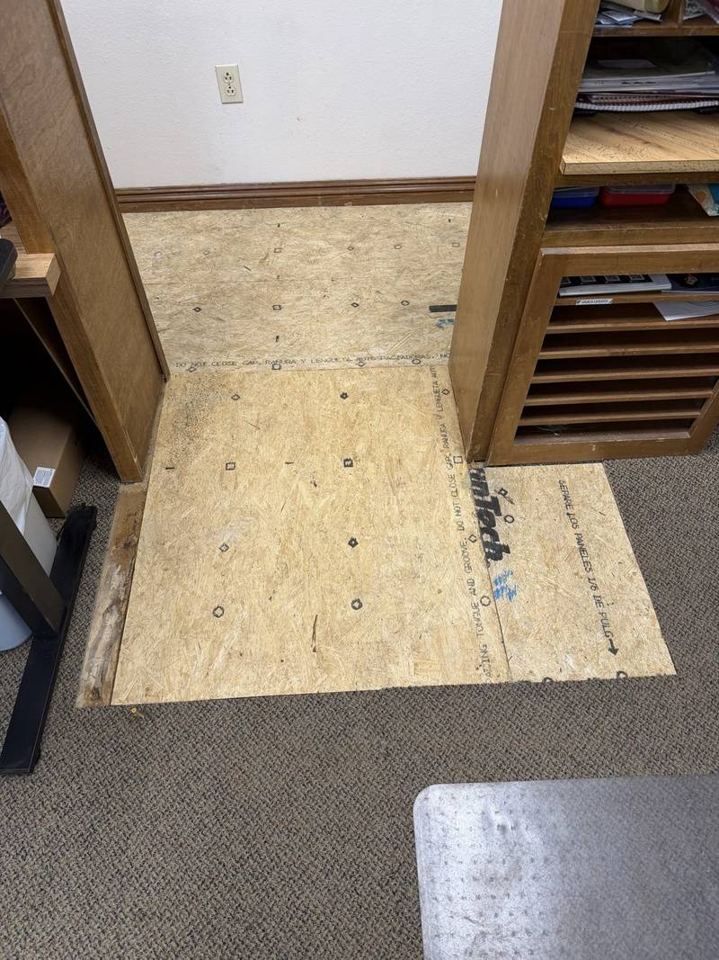 New subfloor work on a house leveling and floor repair job